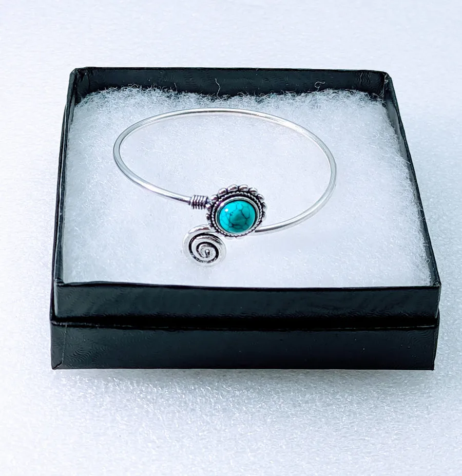 925 Sterling Silver, Tibetan Turquoise,Cuff bracelet