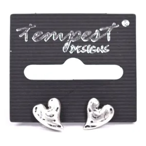 Beaten effect stud earrings