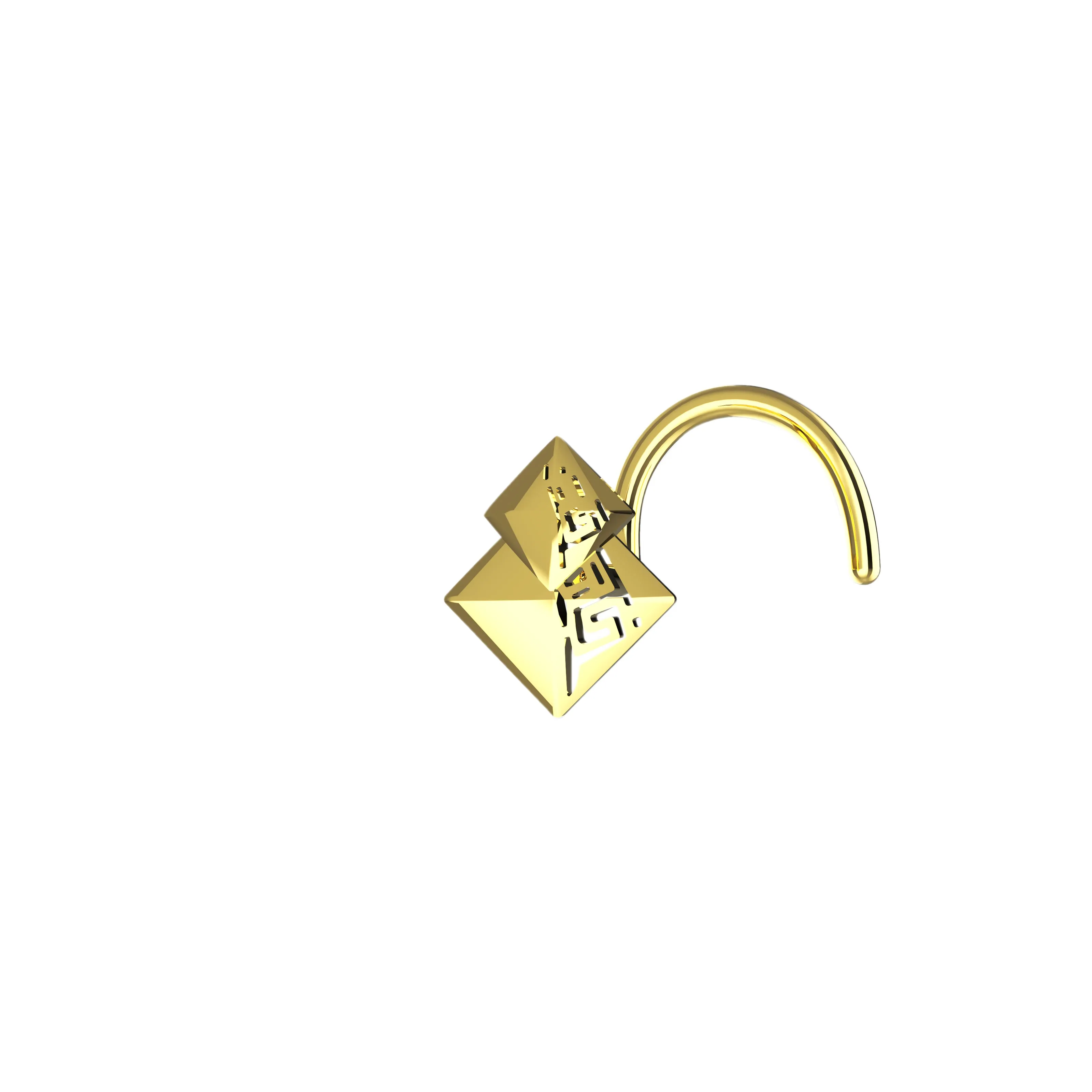 Bold Gold Nose Stud – Thick Silver Nose Ring Piercing for Statement Style