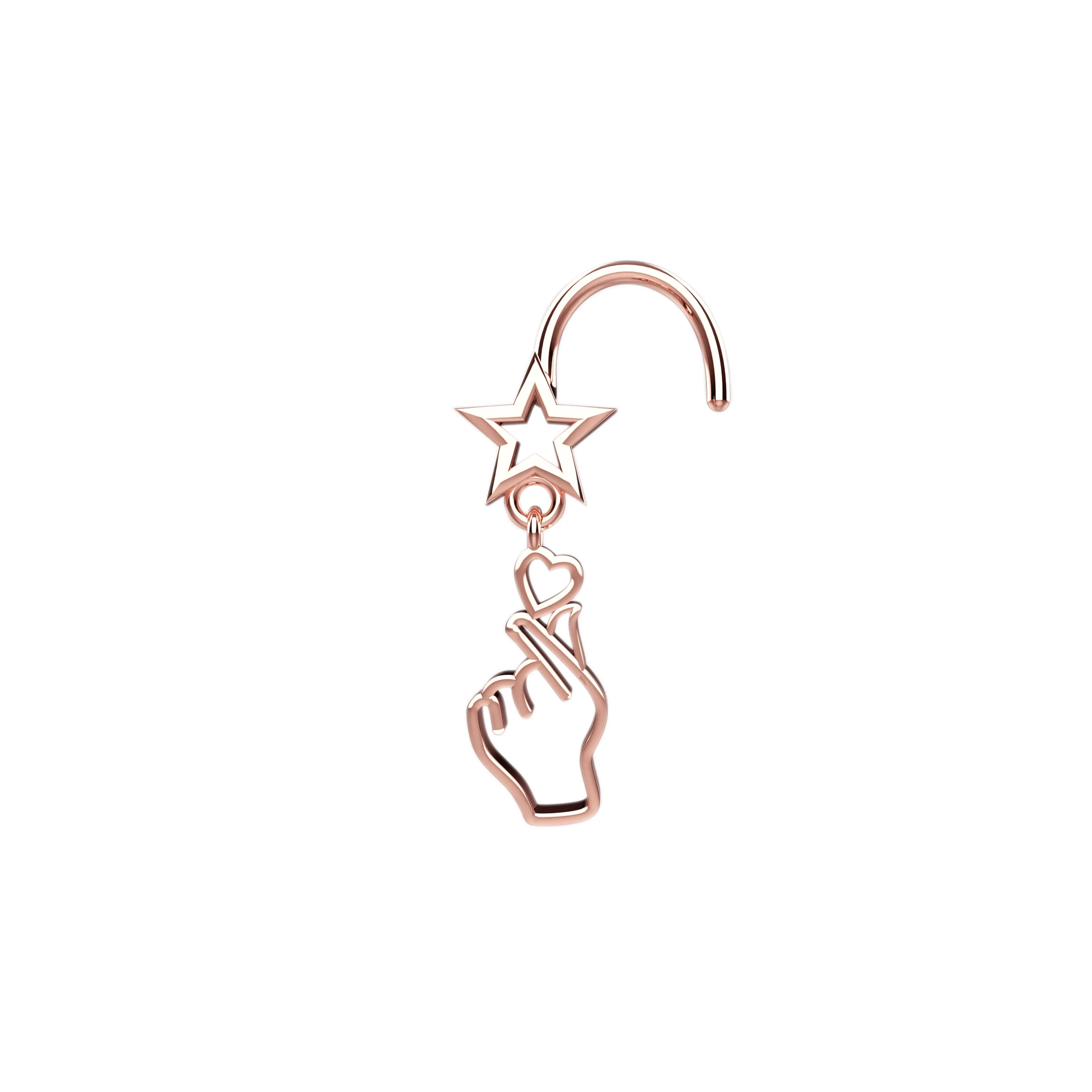 BTS Dangle Nose Ring & Nose Stud – Trendy Piercing Jewelry