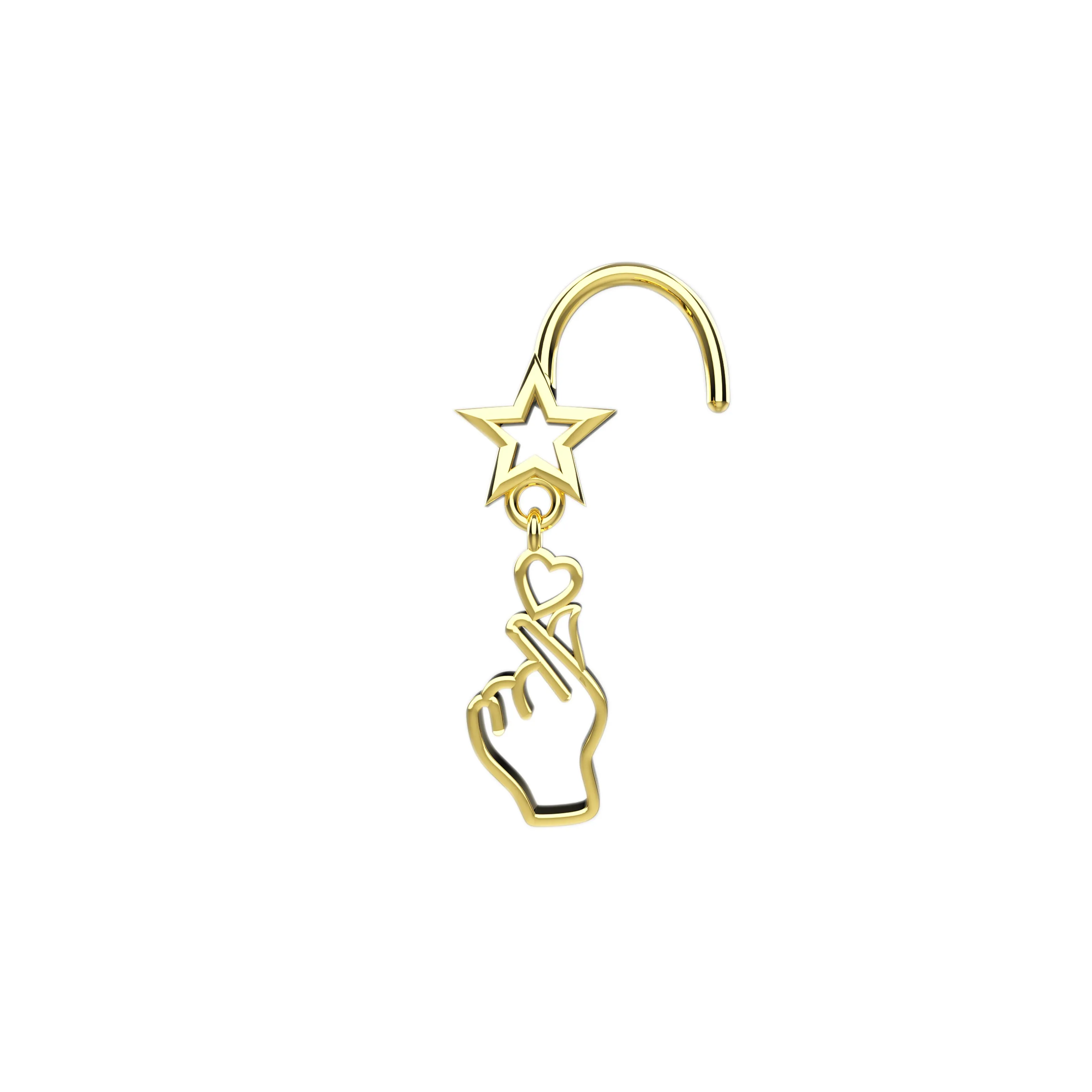BTS Dangle Nose Ring & Nose Stud – Trendy Piercing Jewelry