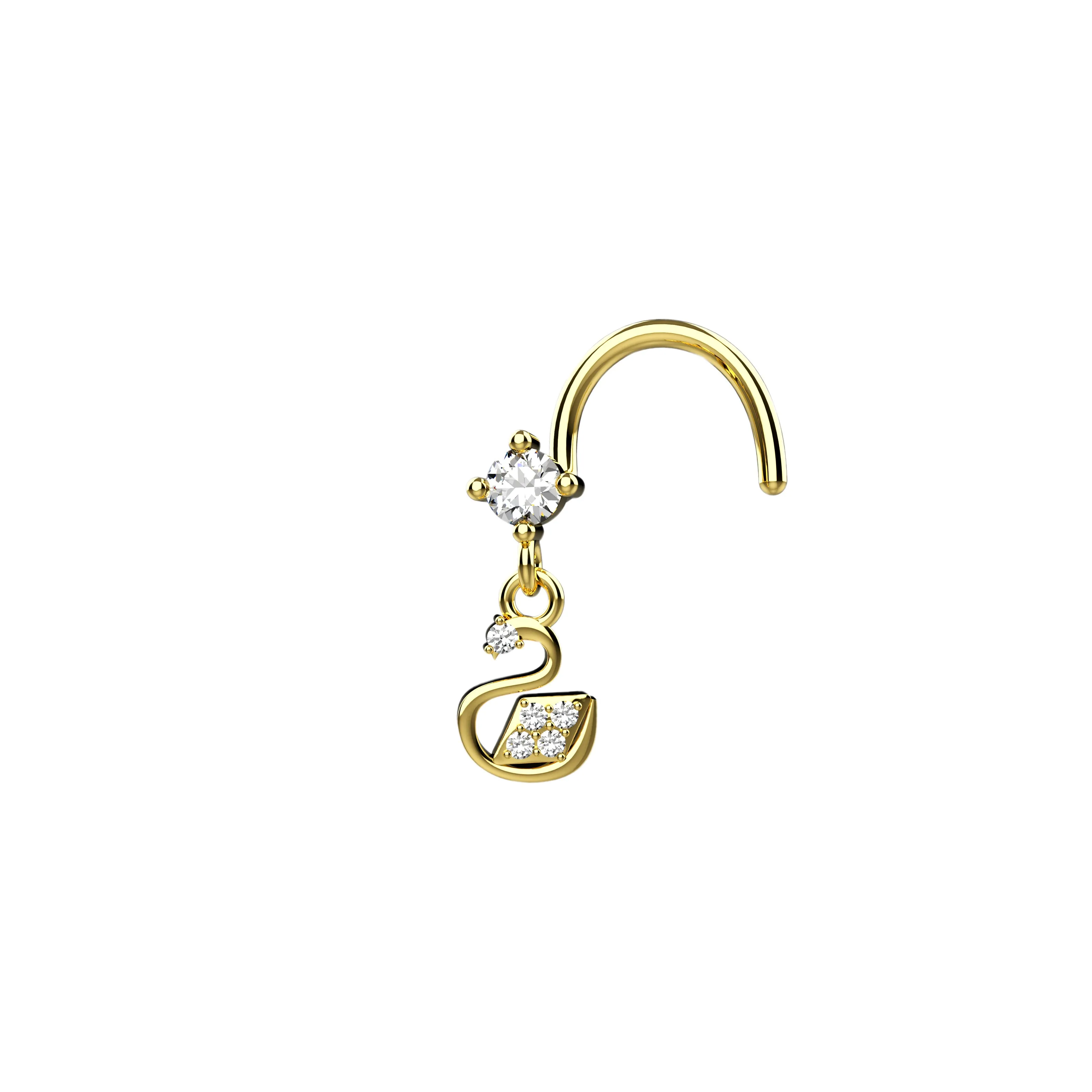 Dangle Duck Nose Stud – Cute Nose Piercing Jewelry for Women
