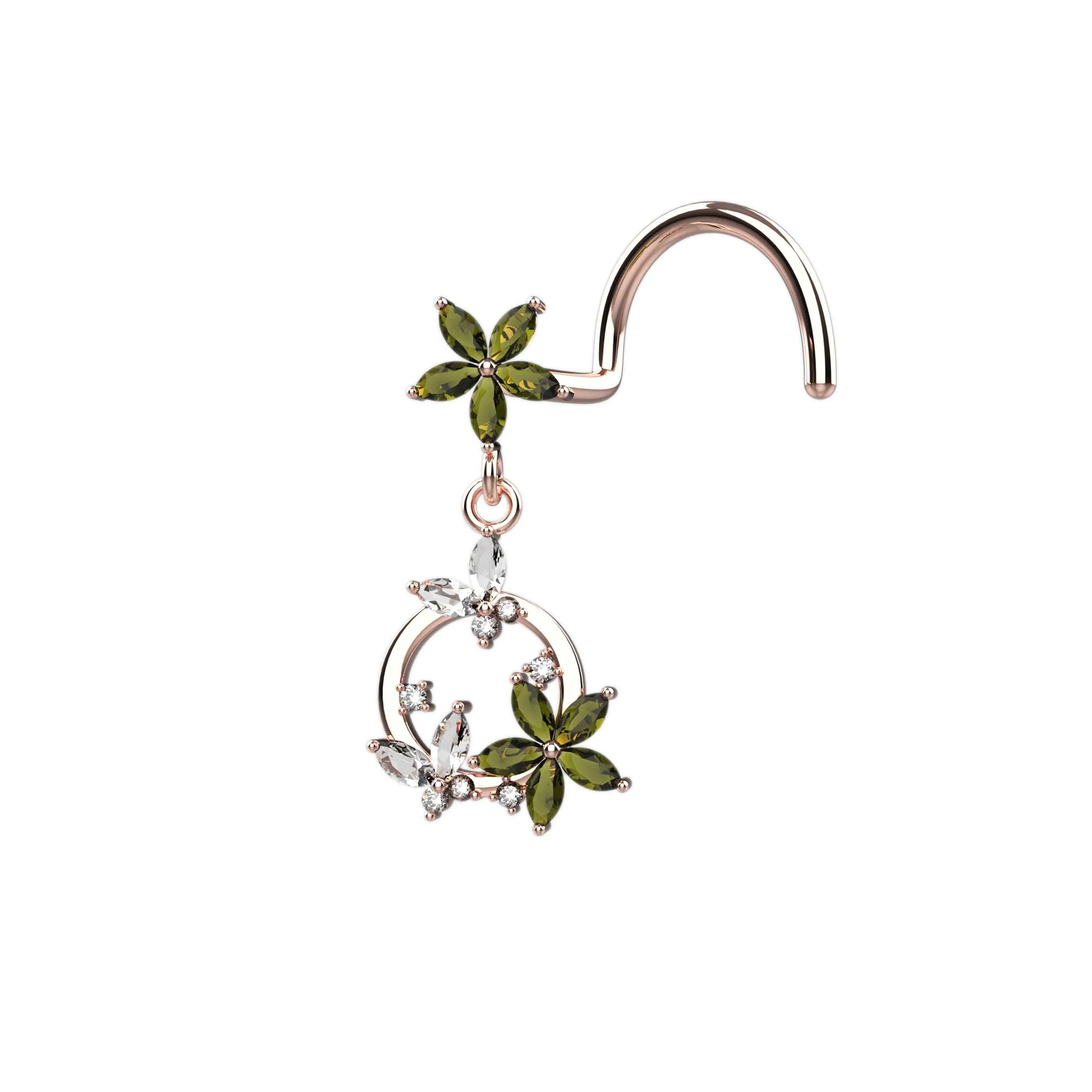Dangling Butterfly Nose Stud – Gold Nose Piercing Jewelry