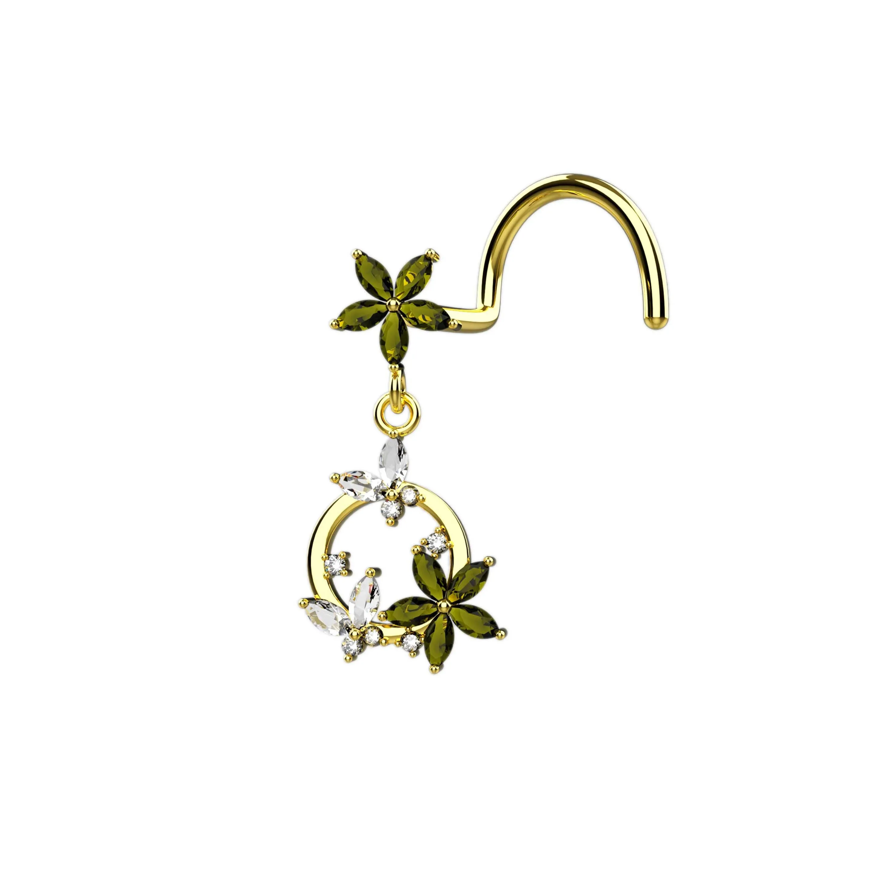 Dangling Butterfly Nose Stud – Gold Nose Piercing Jewelry