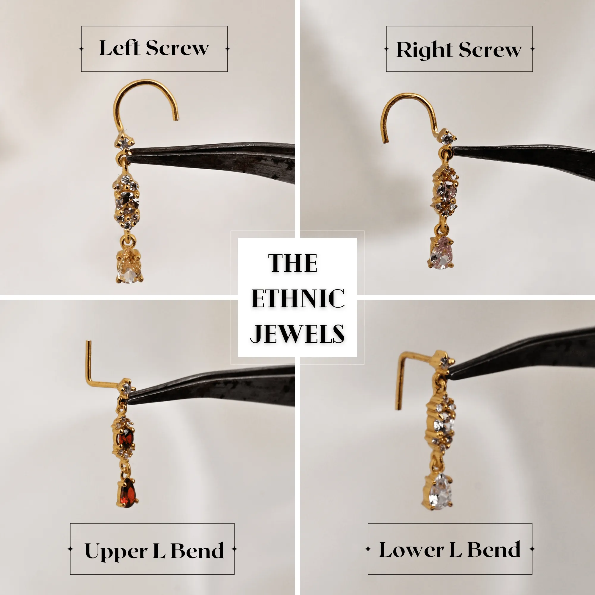 Dangling Diamond Nose Ring Stud – Elegant Dangle Piercing Jewelry