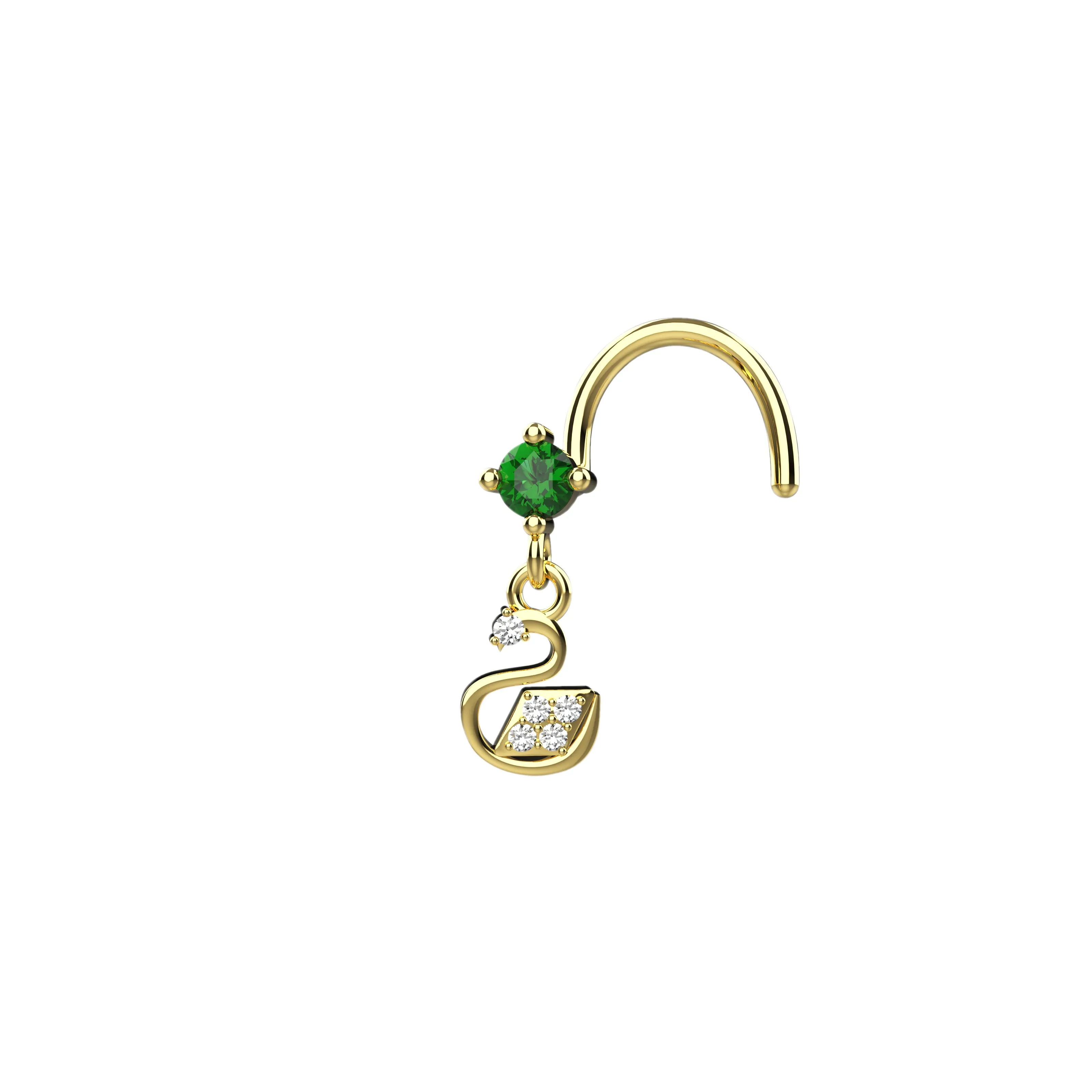 Dangling Duck Nose Stud – Cute Gold Nose Piercing Jewelry for Women