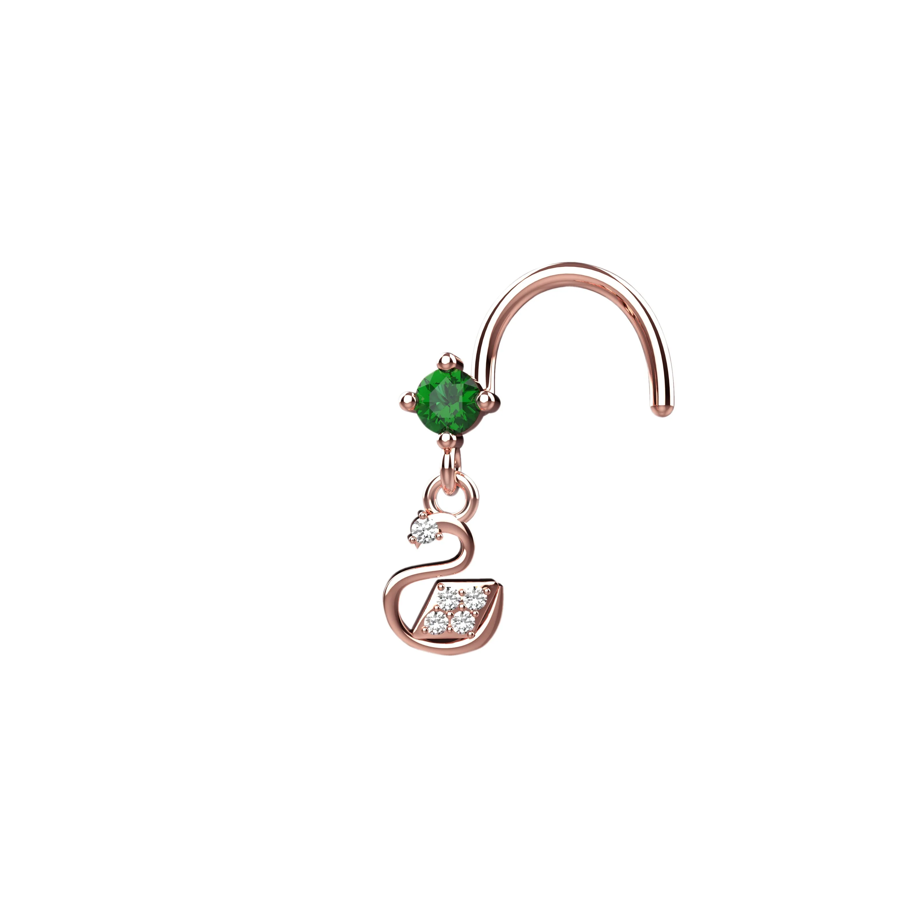 Dangling Duck Nose Stud – Cute Gold Nose Piercing Jewelry for Women