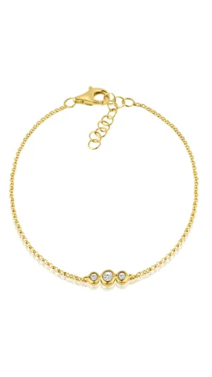 Diamond Bezel Set Trio Bracelet