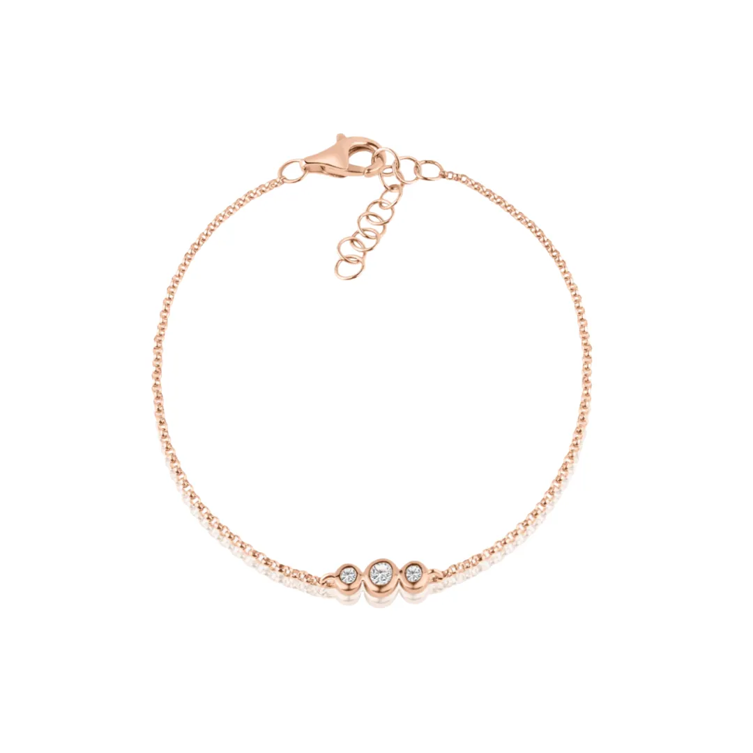Diamond Bezel Set Trio Bracelet