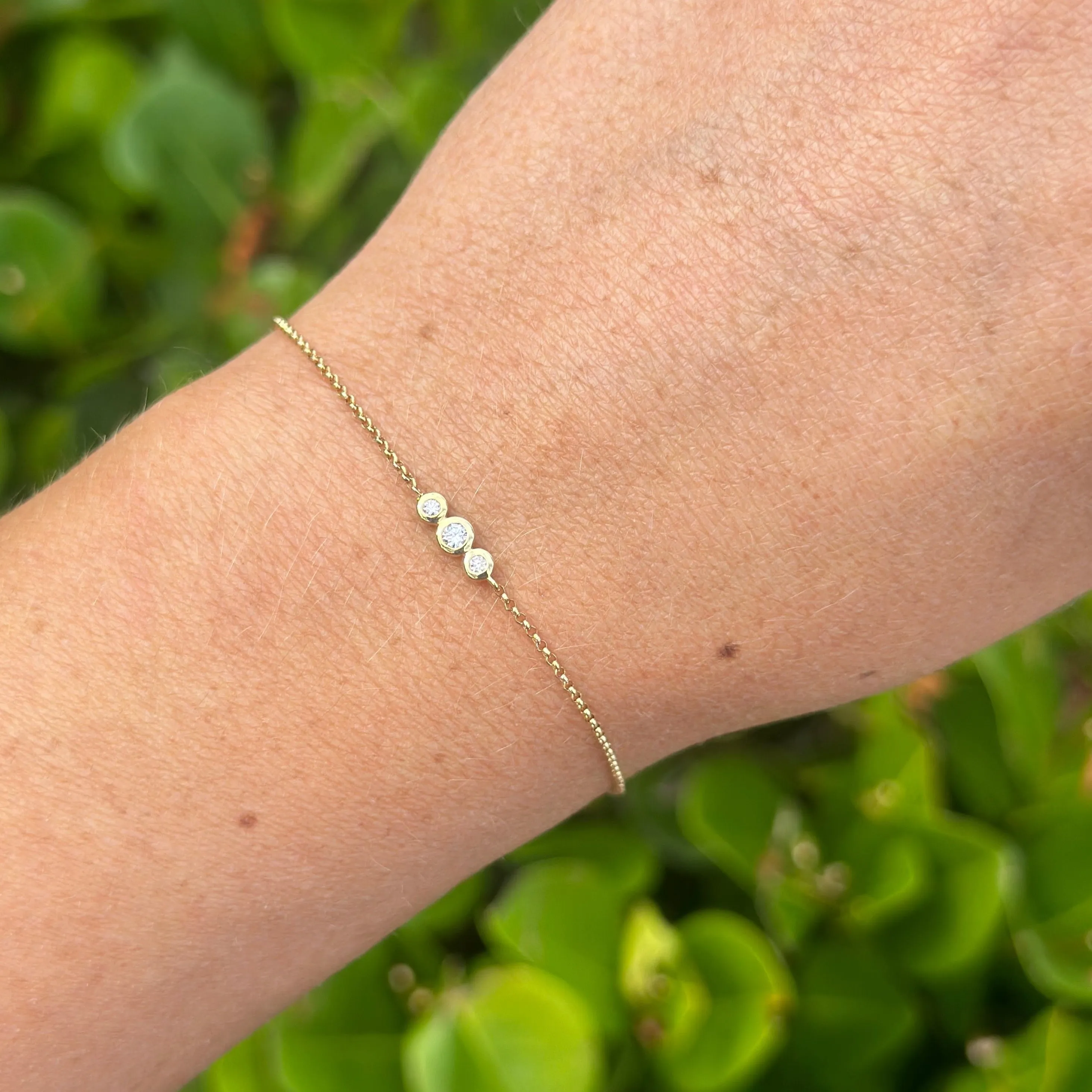 Diamond Bezel Set Trio Bracelet
