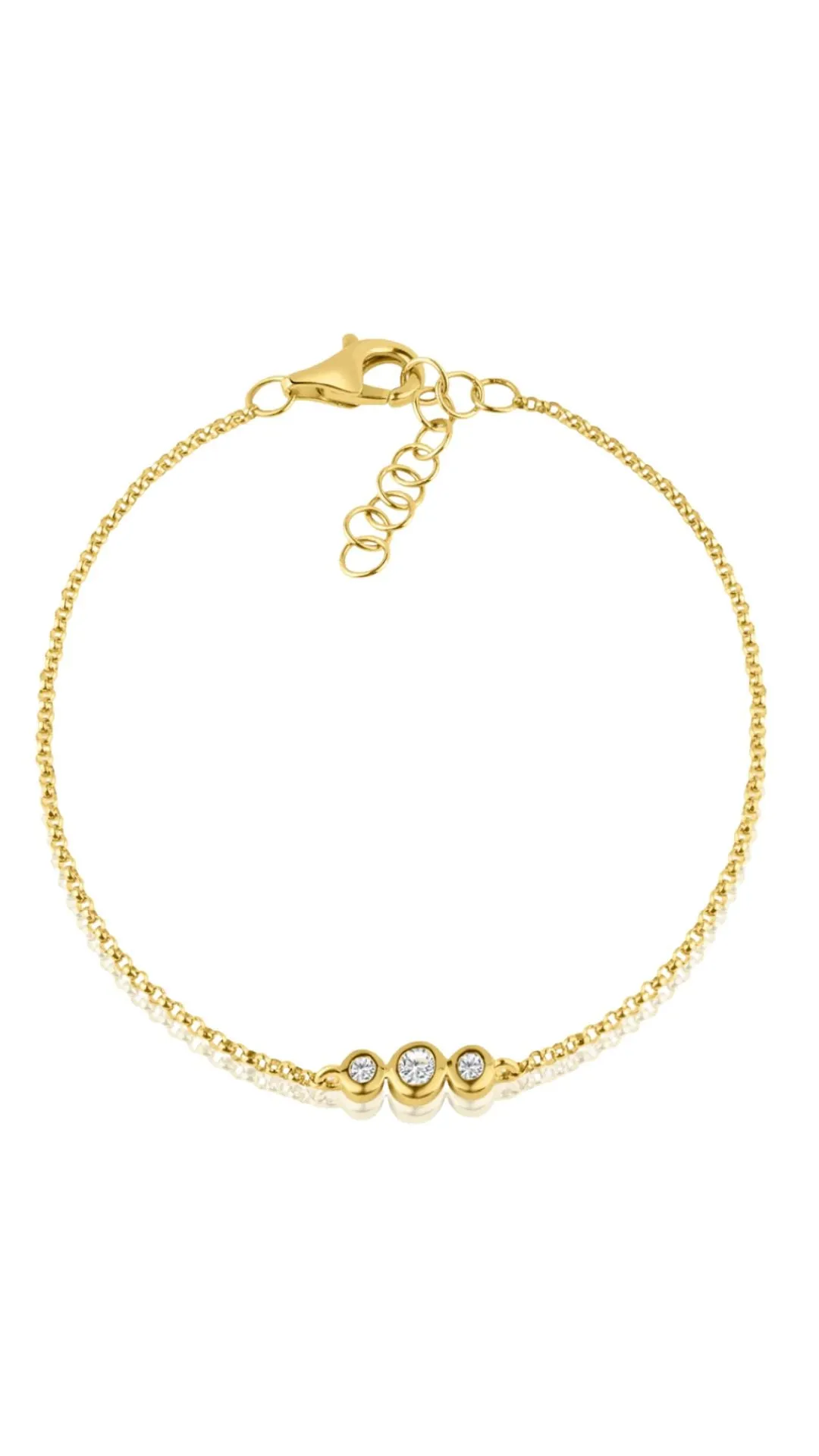 Diamond Bezel Set Trio Bracelet