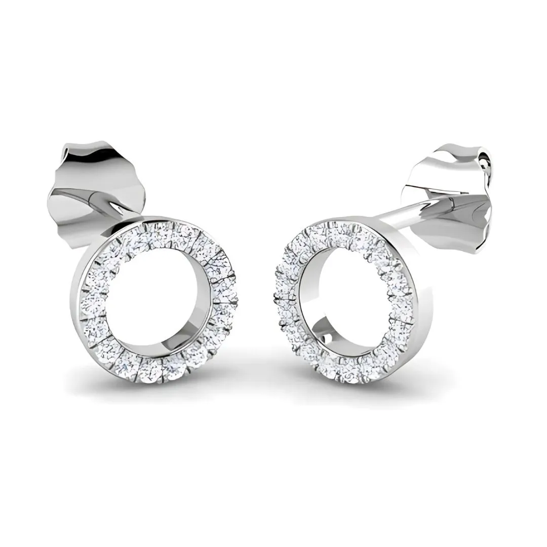 Diamond Circle Earrings