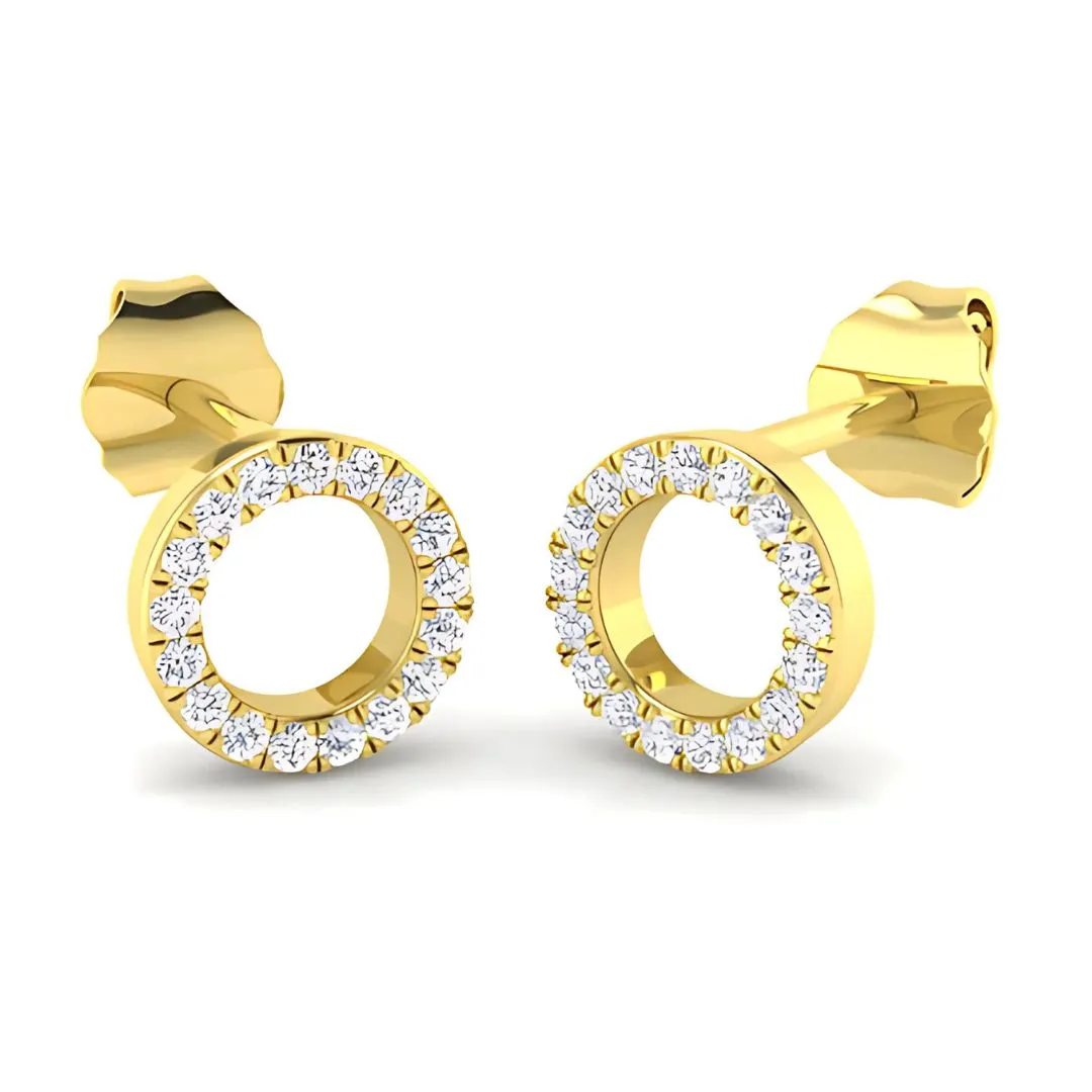 Diamond Circle Earrings
