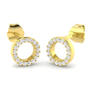 Diamond Circle Earrings