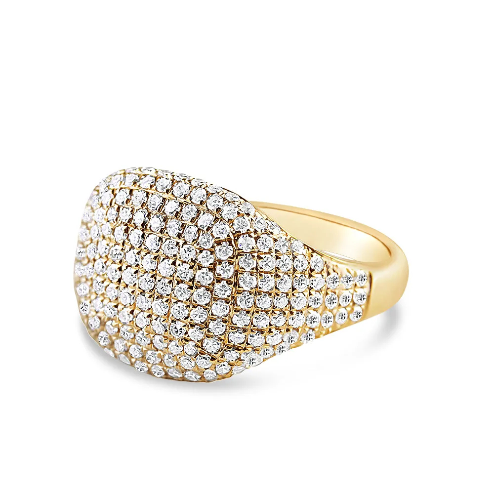 DIAMOND CUSHION SIGNET RING