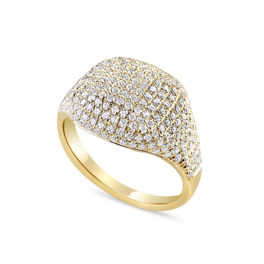 DIAMOND CUSHION SIGNET RING