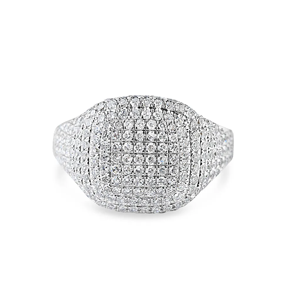 DIAMOND CUSHION SIGNET RING