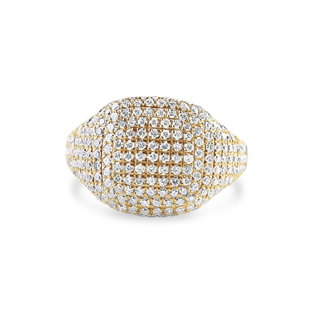 DIAMOND CUSHION SIGNET RING