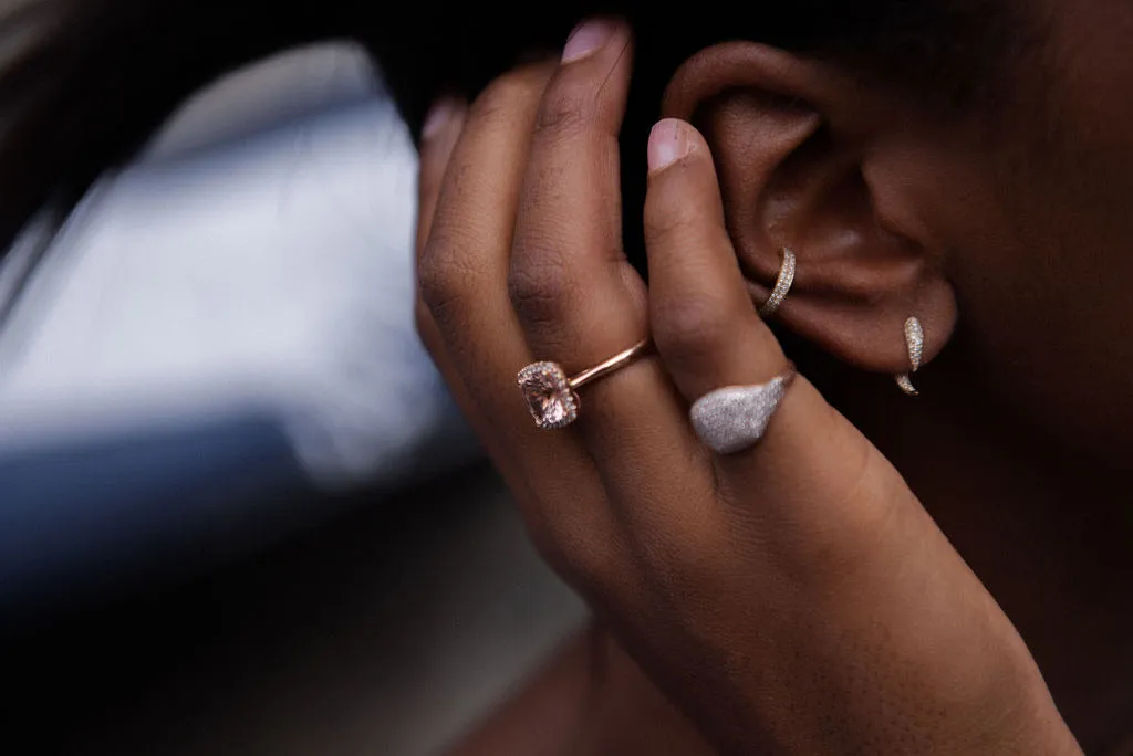 DIAMOND CUSHION SIGNET RING