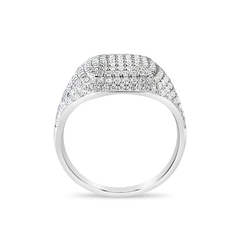 DIAMOND CUSHION SIGNET RING