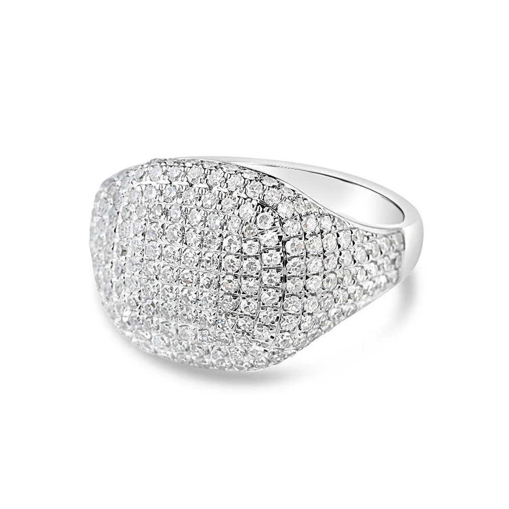 DIAMOND CUSHION SIGNET RING
