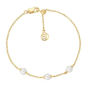 Gold Three Pearl Adjustable Bracelet