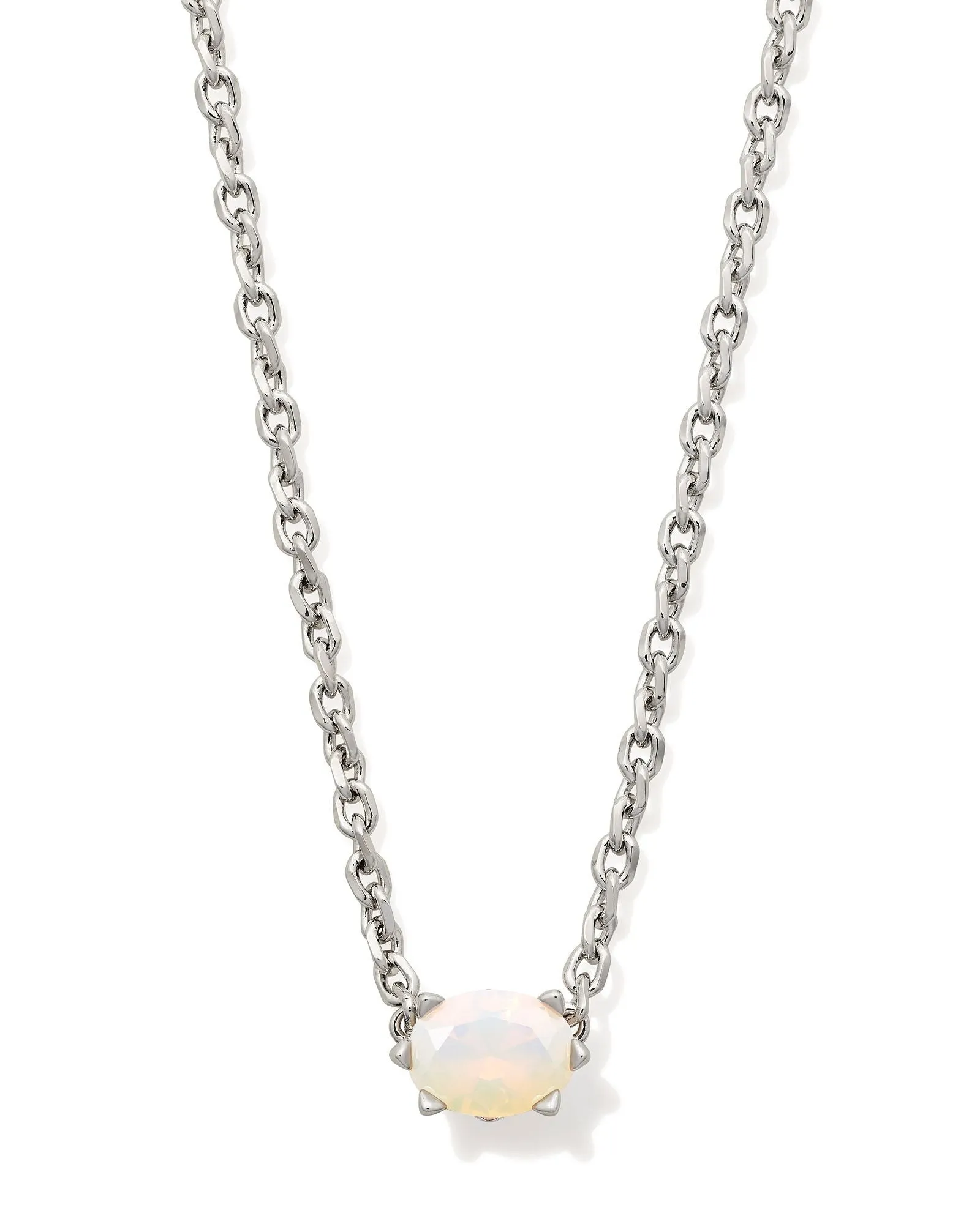 Kendra Scott Cailin Crystal Pendant Necklace Silver Champagne Opal Crystal