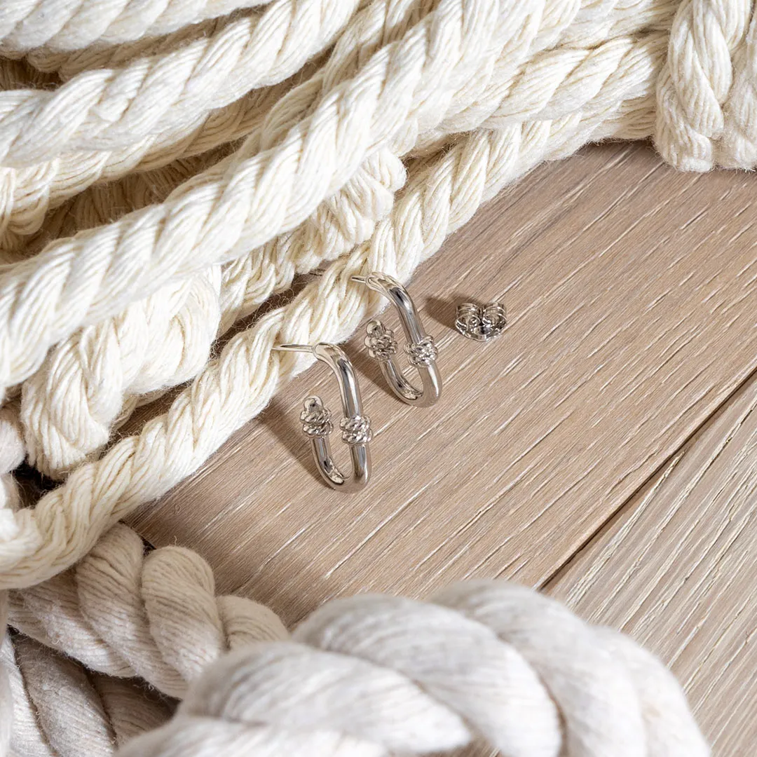 Kit Heath Marina Rope Bar Link Stud Hoop Earrings