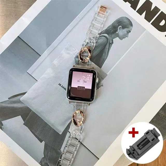 Luxury Band for Apple Watch Series 8 Women Lady Diamond Steel Bracelet