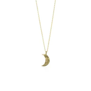 Medium crescent moon necklace 9ct gold