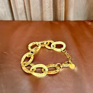 MILA hammered steel link bracelet