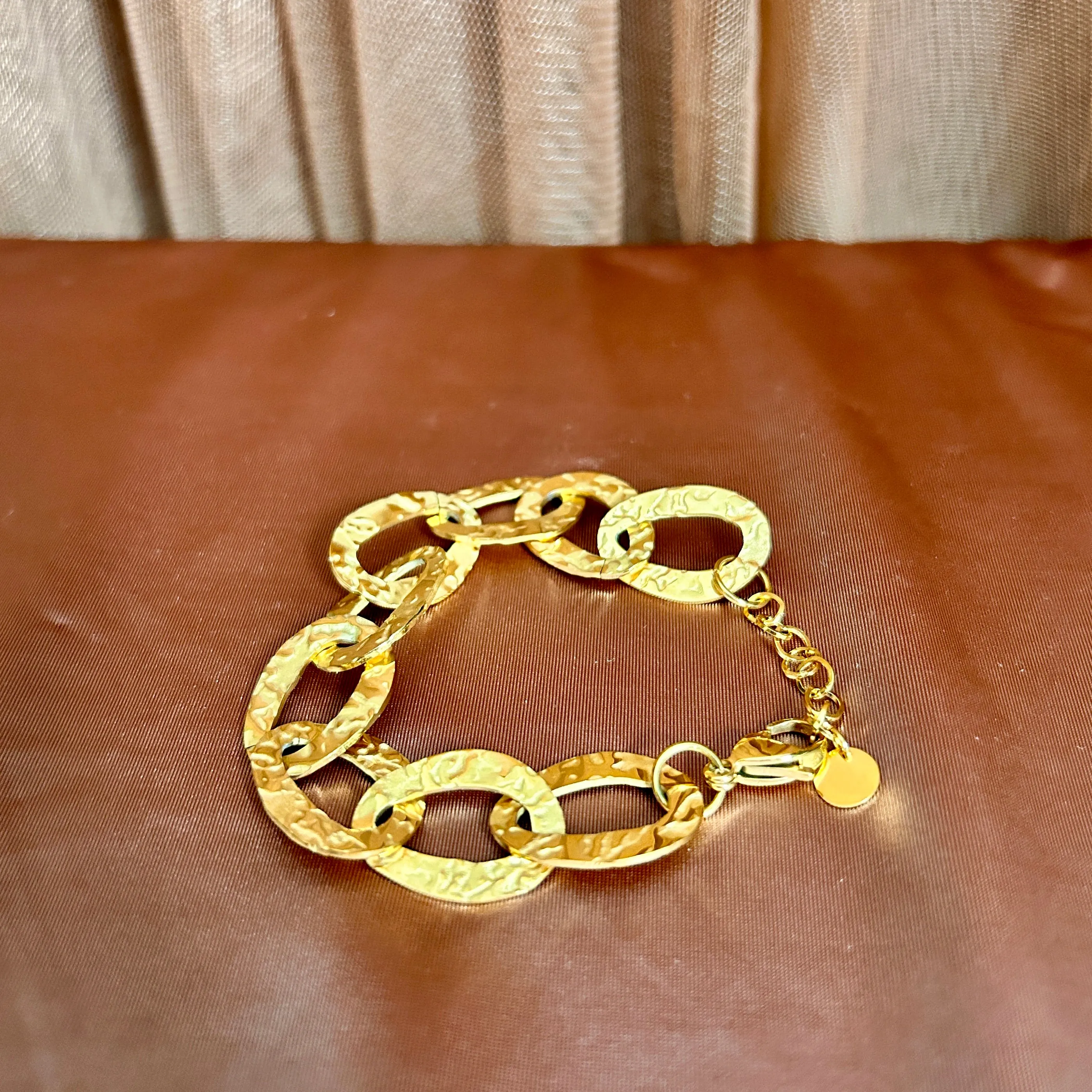 MILA hammered steel link bracelet