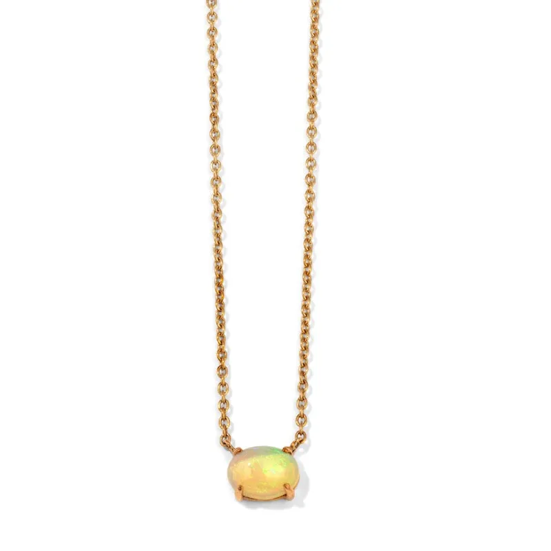 Ophelia Necklace, Ethiopian Opal, 9kt Yellow Gold