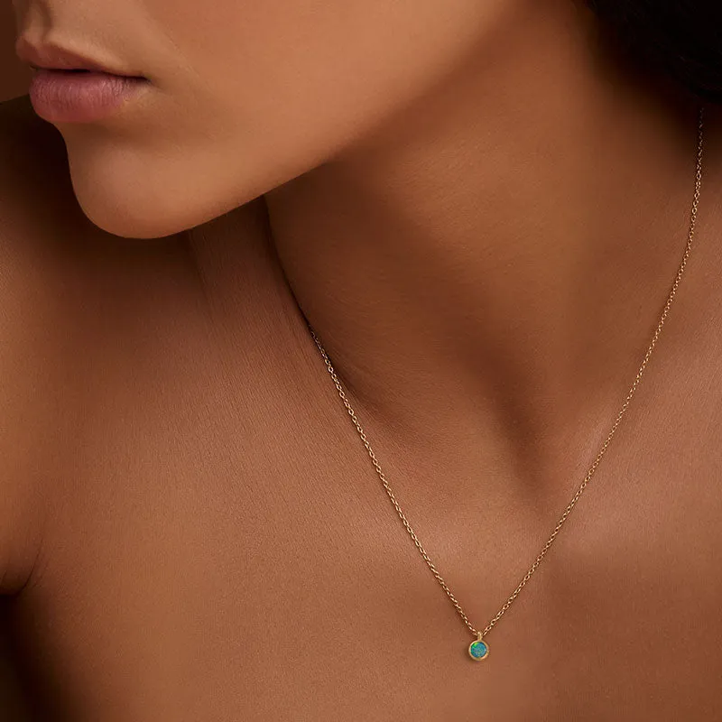 Orbit Necklace, Opal, Gold