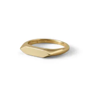 Personalised Rhombic Signet Ring, 9kt Yellow Gold