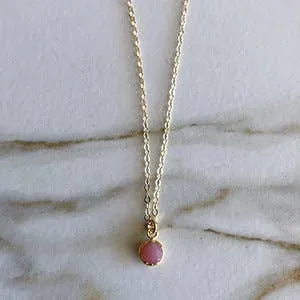 Pink Opal Gem Cutie Necklace