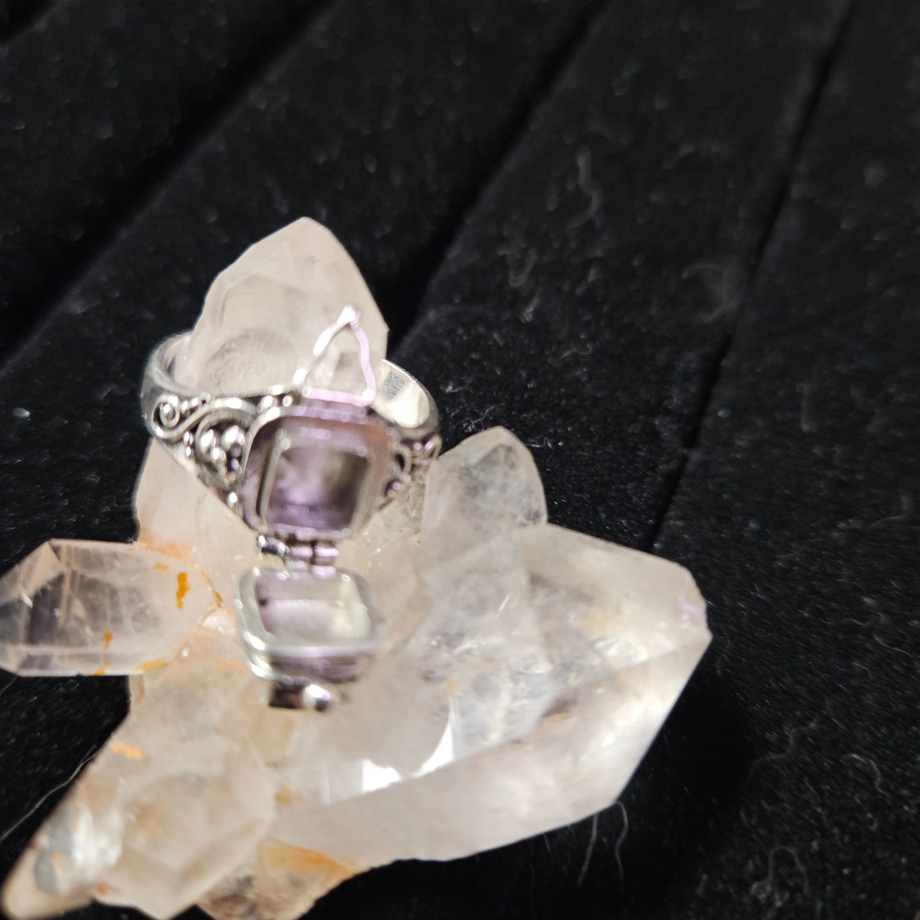 Poison Box Ring Citrine- Size 7 - Sterling Silver 925