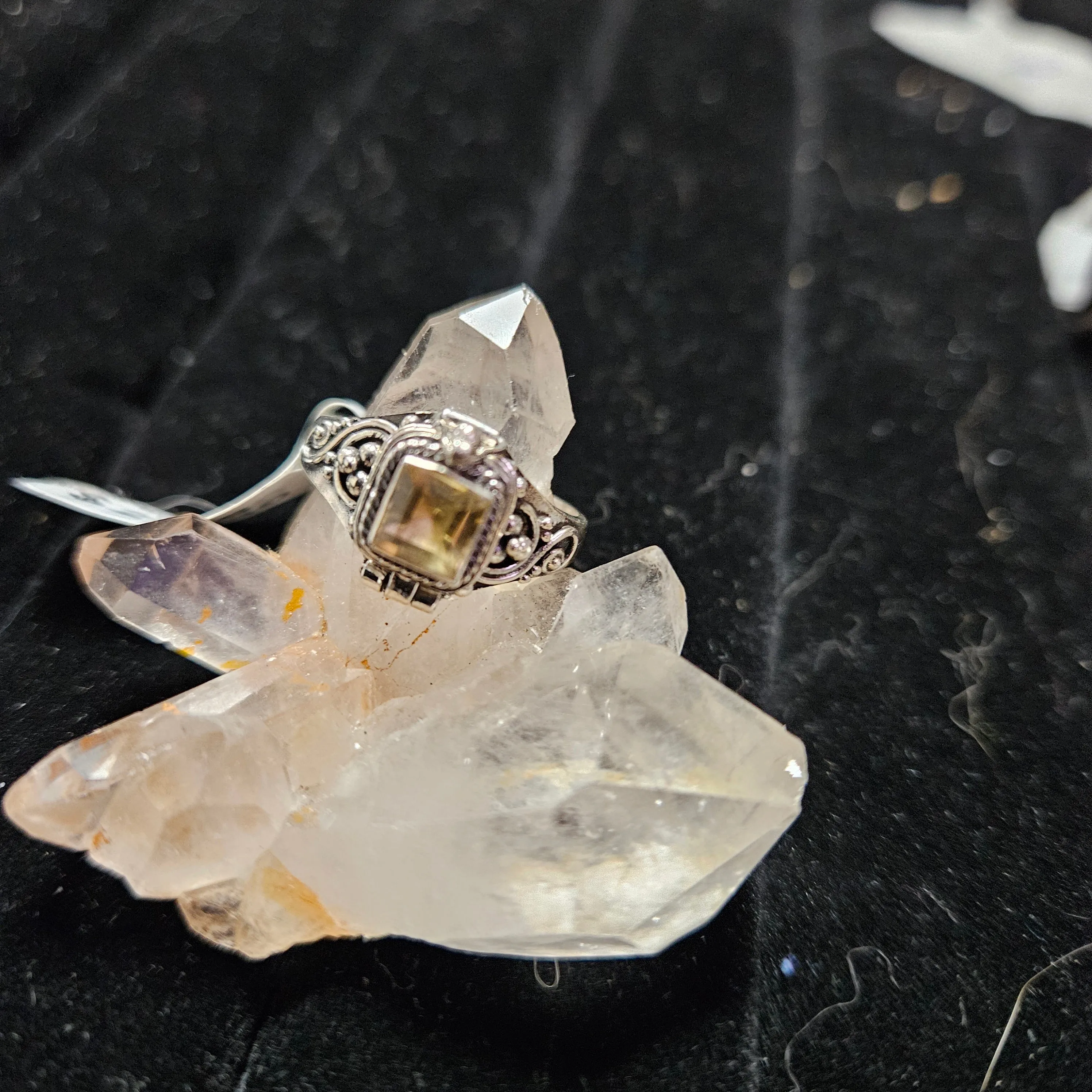 Poison Box Ring Citrine- Size 7 - Sterling Silver 925