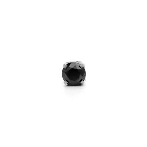 Prong-set Black Swarovski Gem in Titanium by NeoMetal