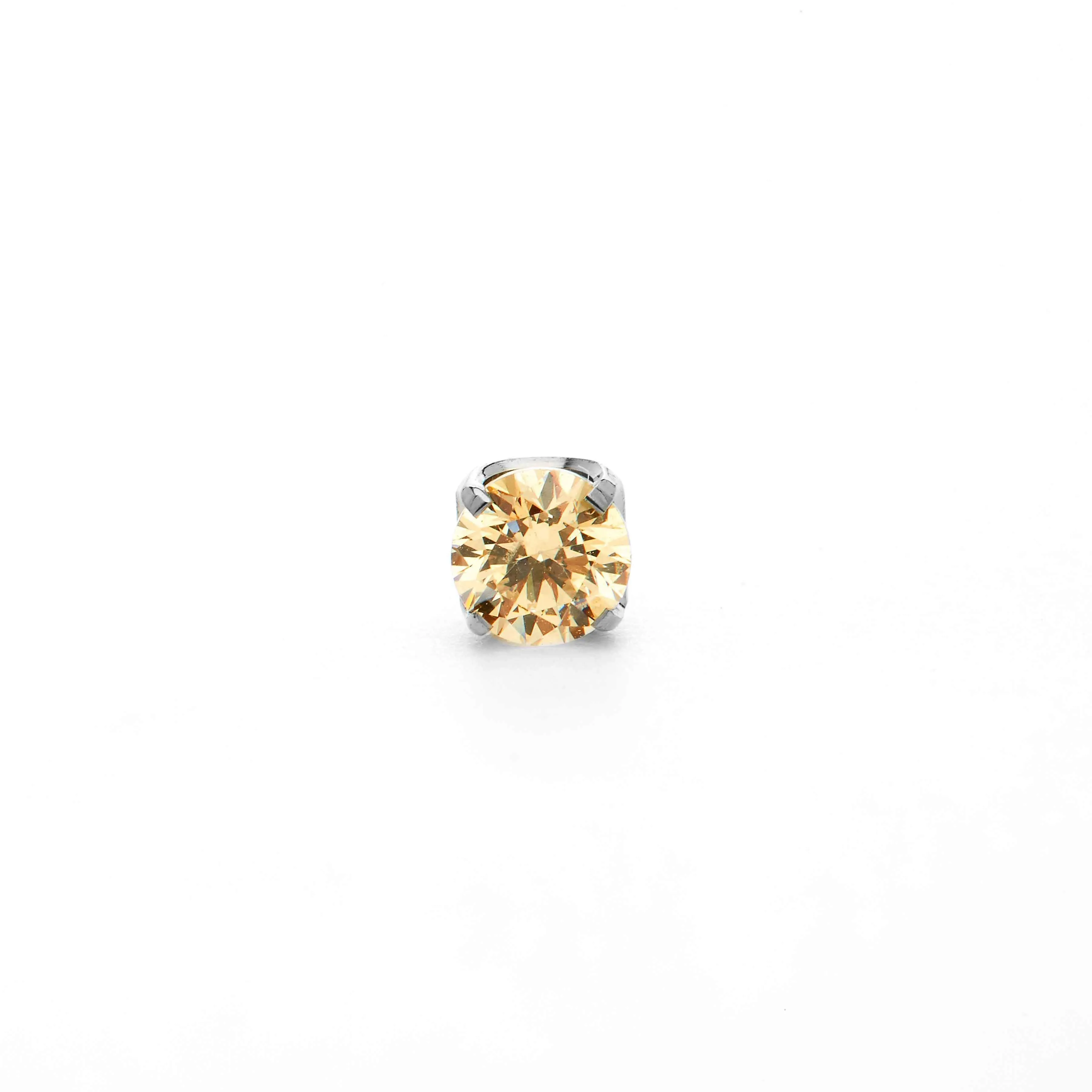 Prong-set Champagne Swarovski Gem in Titanium by NeoMetal