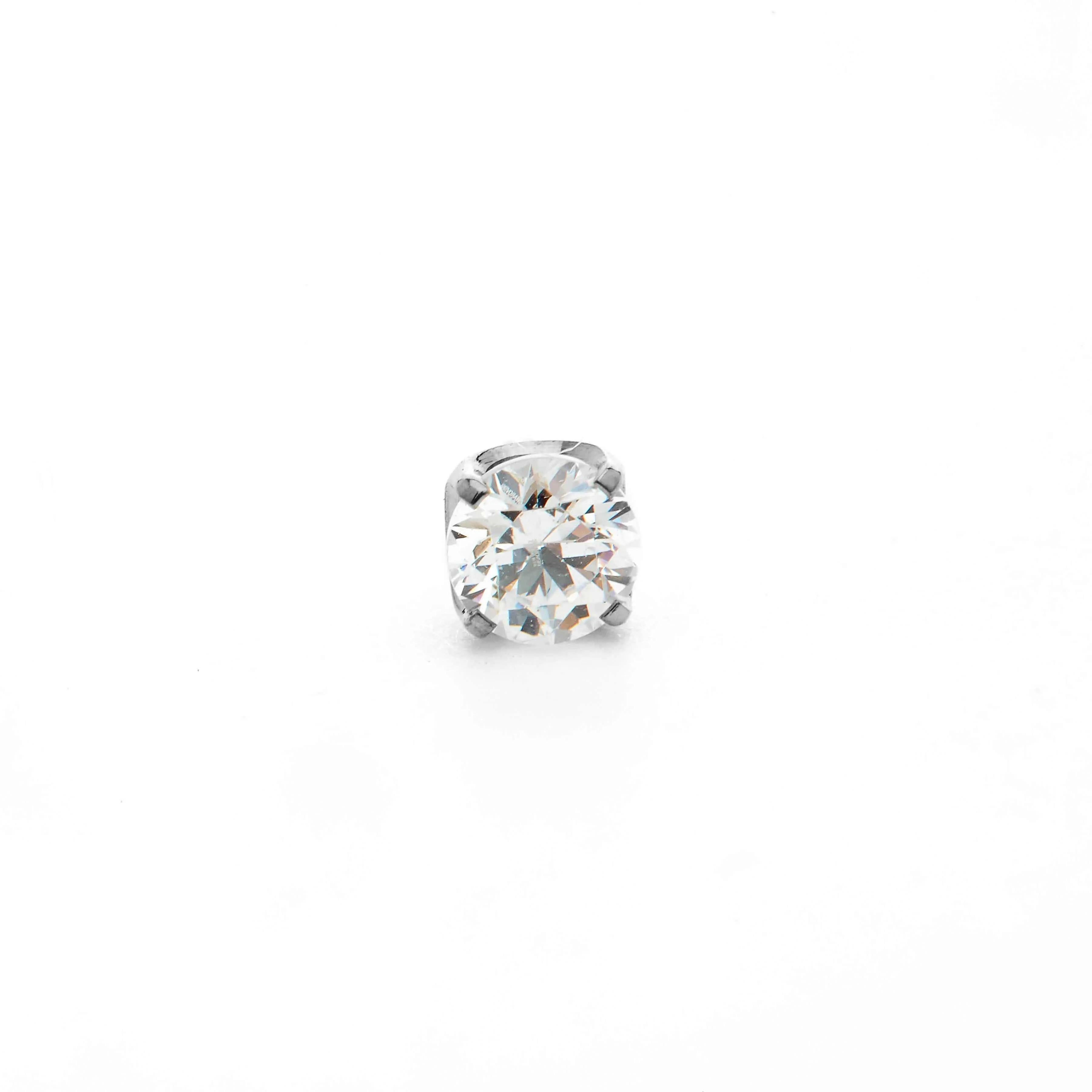 Prong-set Clear Swarovski Gem in Titanium by NeoMetal