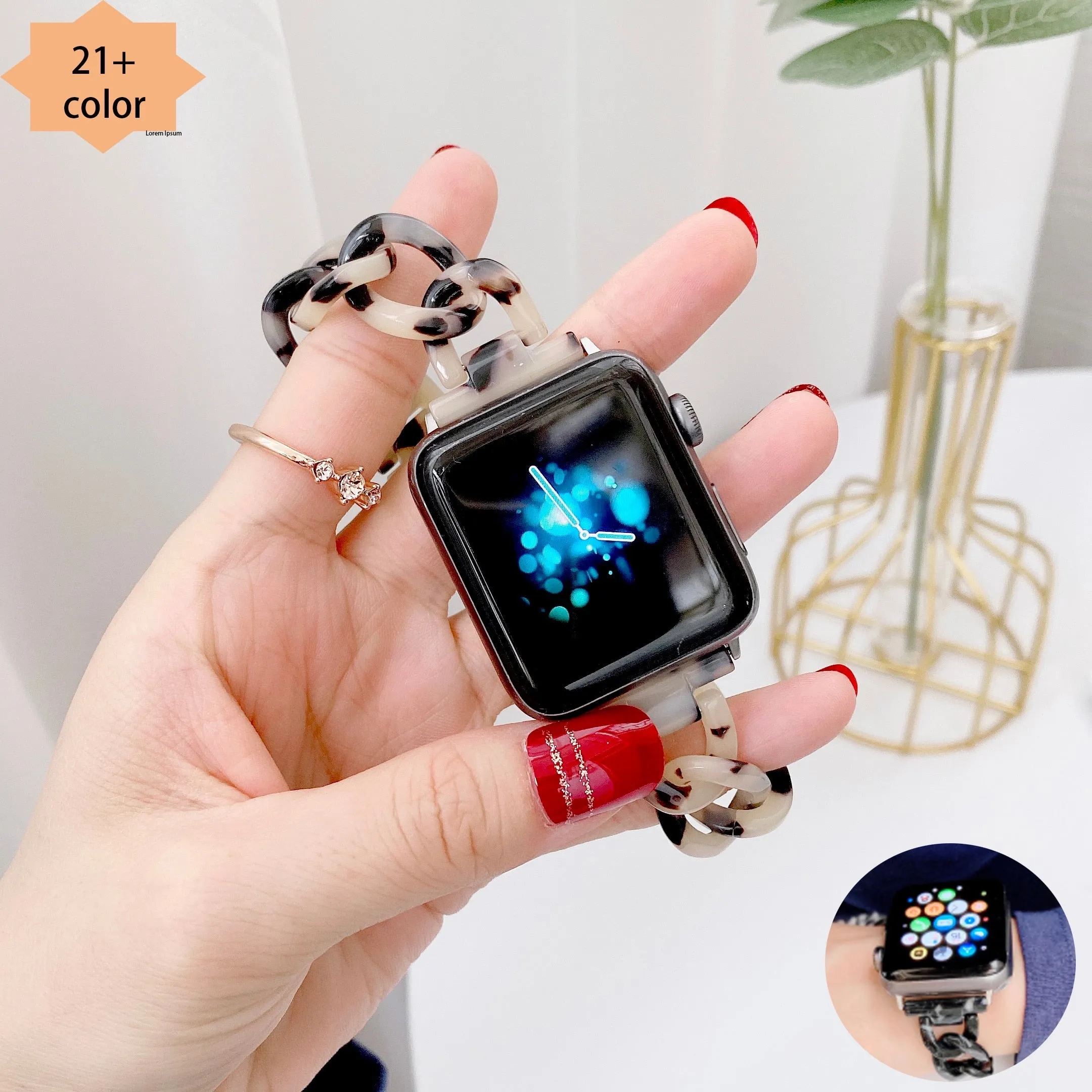 Resin Strap Series 9 8 7 5 6 4 Fashion Metal Bracelet  Chain|Watchbands|