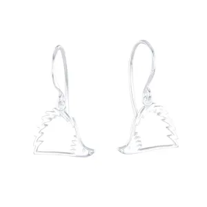 Sterling Silver Hedgehog Silhouette Drop Earrings