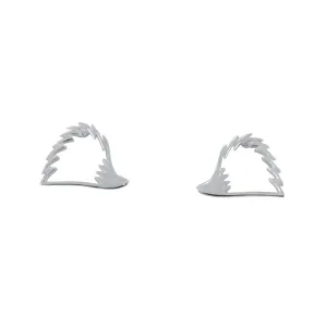Sterling Silver Hedgehog Silhouette Stud Earrings