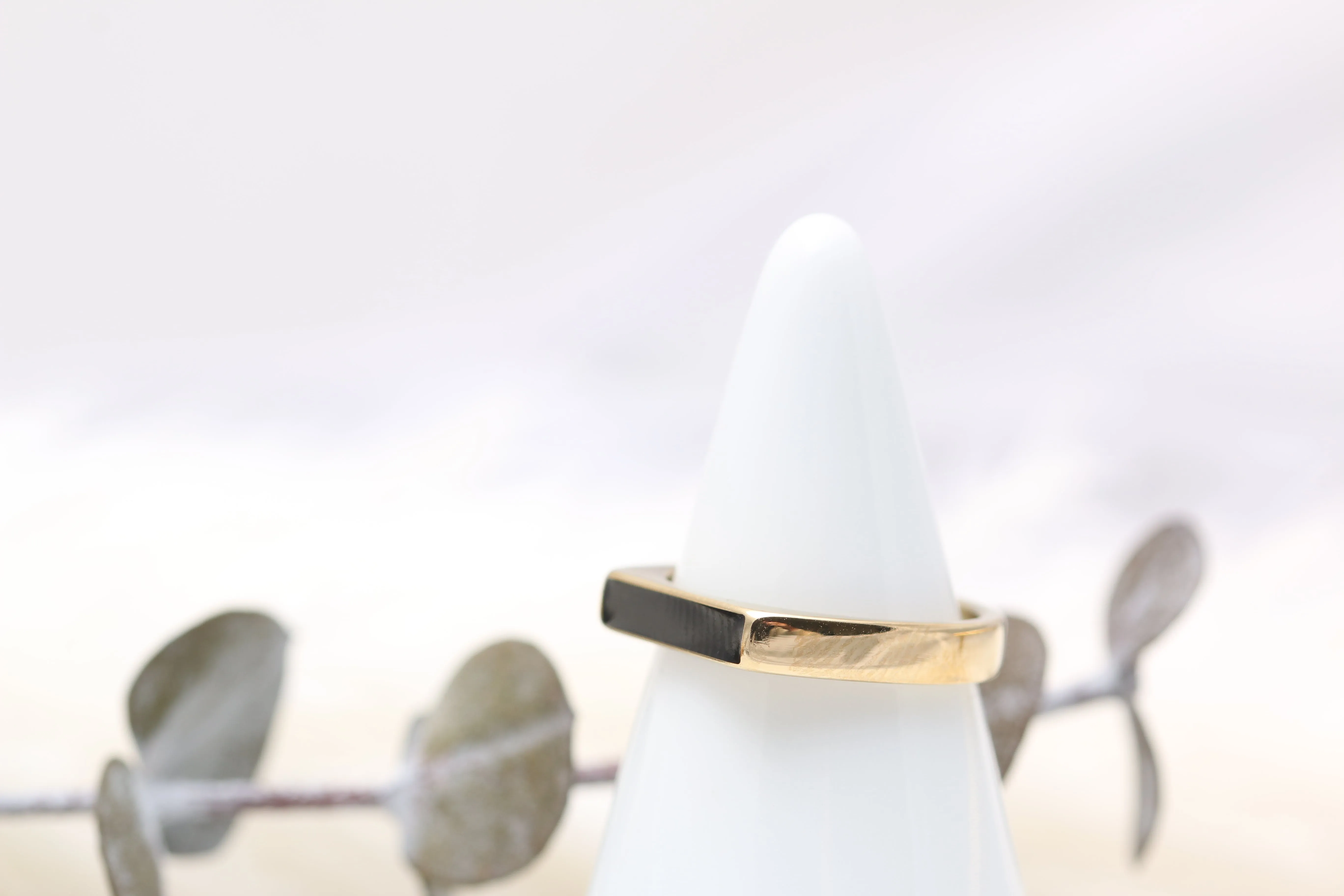 Thin Black Signet Ring