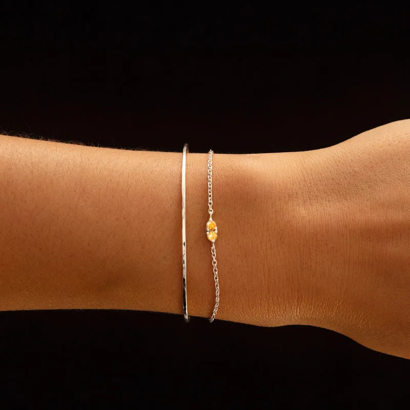Twin Bracelet, Citrine, Silver