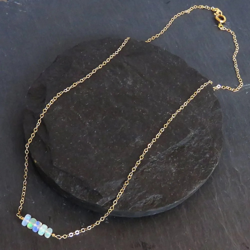 Welo Opal Bar Necklace