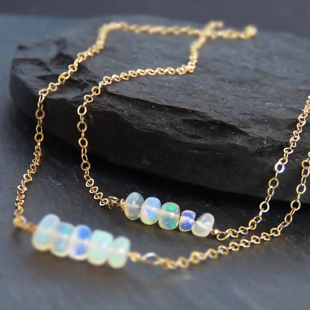 Welo Opal Bar Necklace