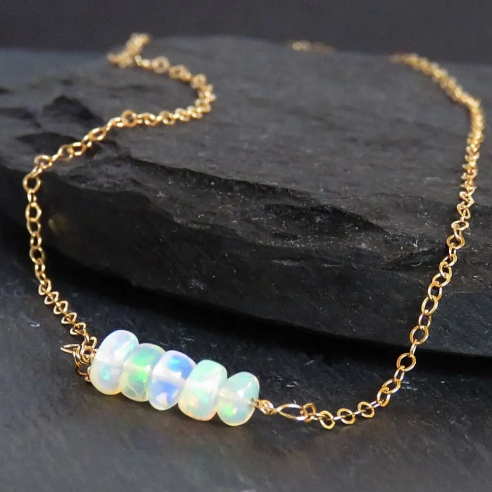 Welo Opal Bar Necklace