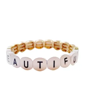 Word Tile Bracelet- Beautiful